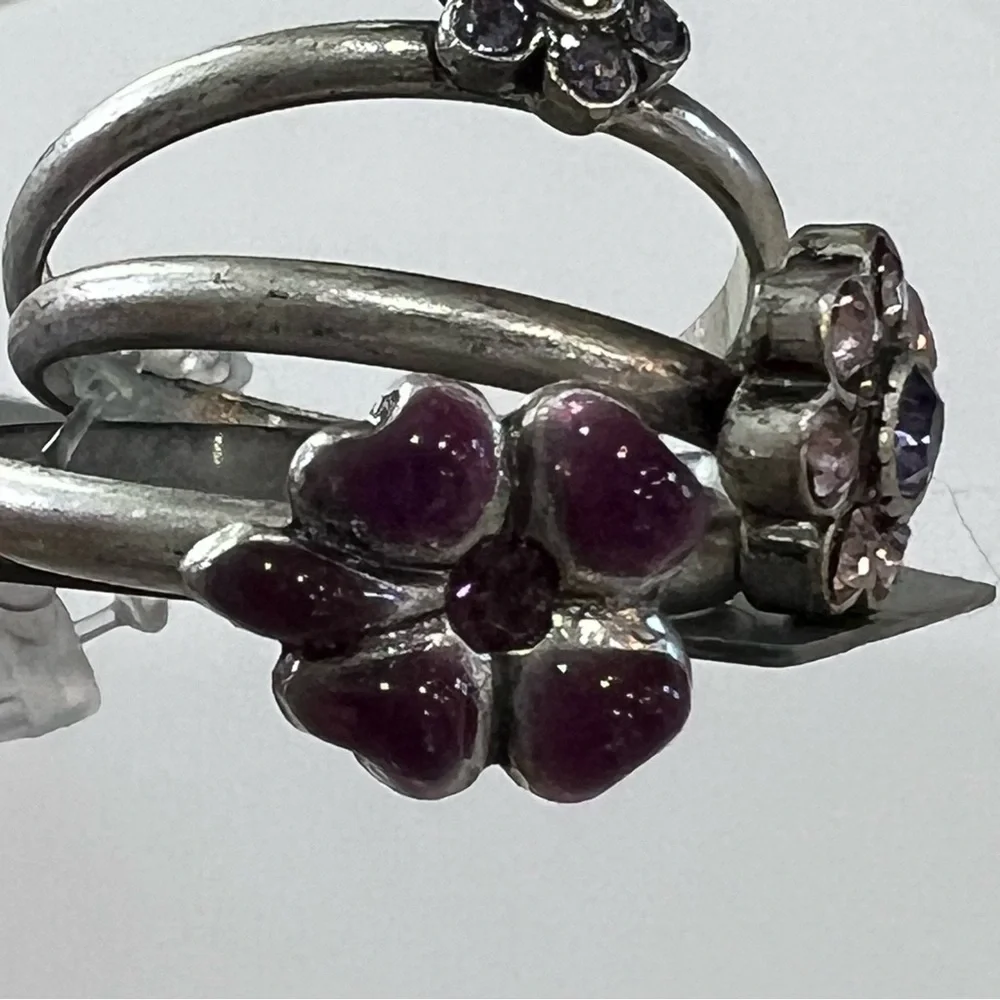 New Pilgrim Danish Design Stackable Rings Size 6 Floral Crystals Enamel NWT - Picture 4 of 15